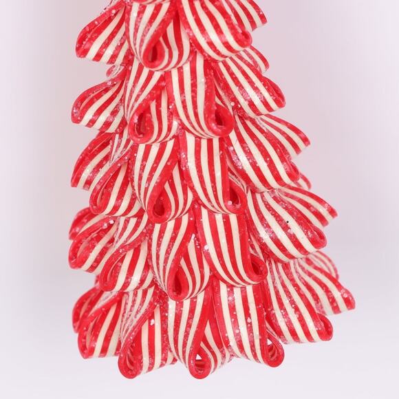 Ribbon Candy Peppermint Tree Ornament Christmas Tree Sweet Treats Red Ribbon - Picture 4 of 4